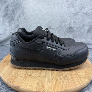 Reebok Work RB1983 Shoes Womens Size 7.5 Black Leather Slip Resistant Sneakers